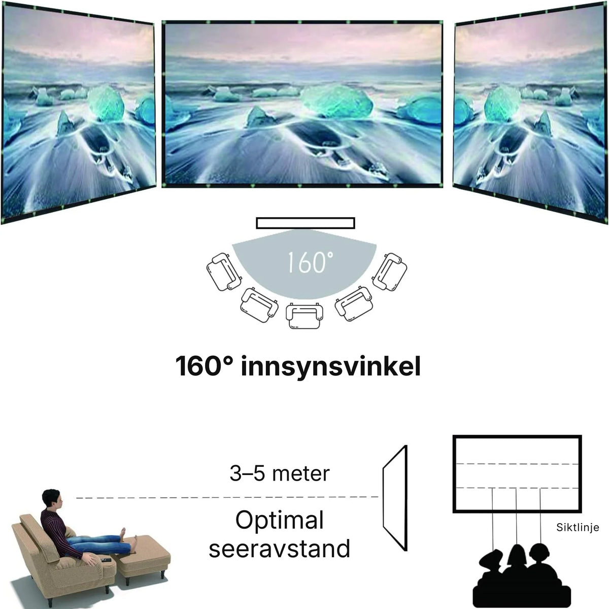 Portabelt projektorlerret